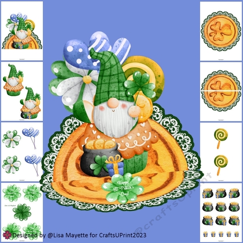 Gnome Cupcake Clover Easel Card Making Kit