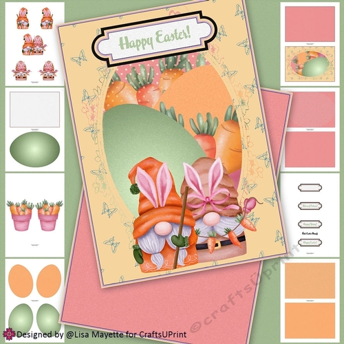 Bunny Gnomes Carrot Munchers Spring Holiday Card Making Kit