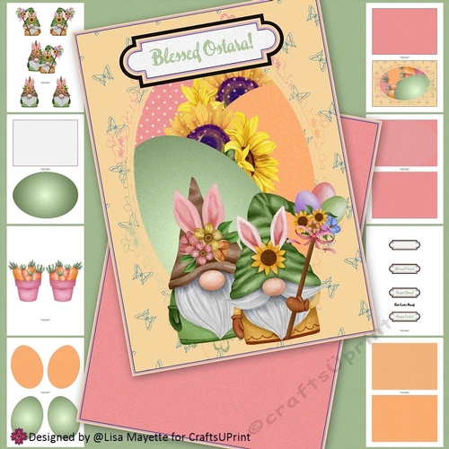 Bunny Gnomes Festive Spring Holiday Card Making Kit