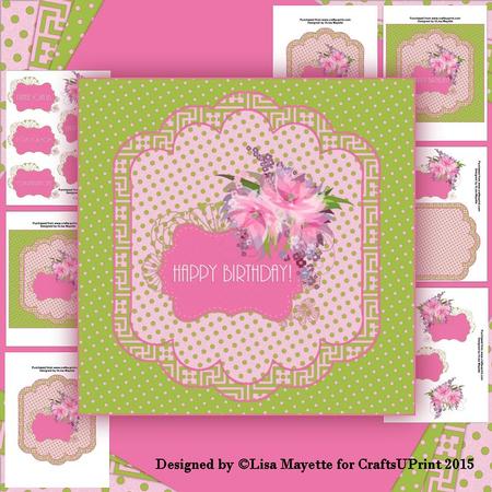 Spring Floral in Pink & Green Card Making Kit