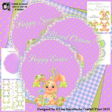 Cute Bunny Qua-trefoil Easel Card Making Kit