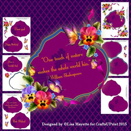 Arabian Qua-trefoil Pansies Card Making Kit