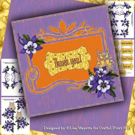 Columbines & Paisley Owl Card Making Kit