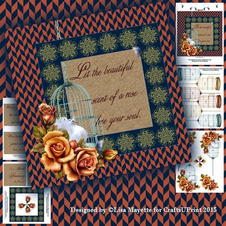 Chevron Roses & Dove Decoupage Card Making Mini Kit