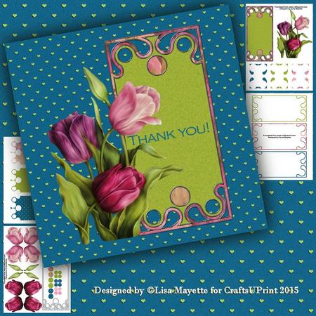 Nouveau Tulips Decoupage Card Making Mini Kit