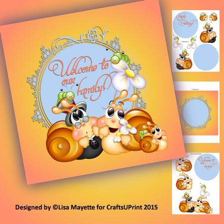 Snail Family Decoupage Card Making Mini Kit
