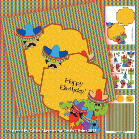 Shaped Qua-trefoil Fiesta Time Decoupage Mini Kit