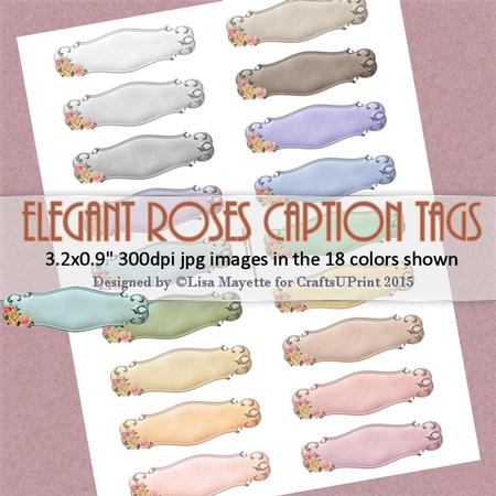 Elegant Roses Caption Tags for Sentiments