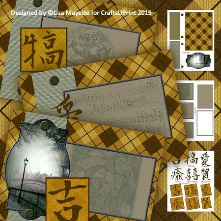 Golden Yellow Argyle Decoupage Card Making Mini Kit