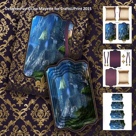 Qua-trefoil Shaped Royal Castle Decoupage Pyramage Mini Kit