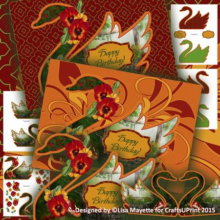 Shaped Swan Decoupage Card Mini Kit