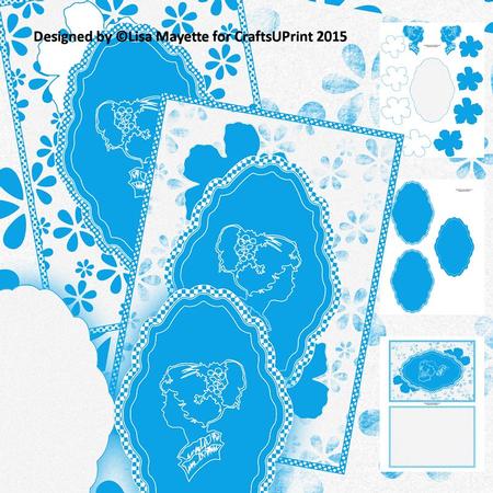 Turquoise Cameo Shaped Decoupage Pyramage Mini Kit