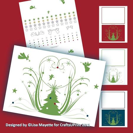 Whispy Christmas Tree Decoupage Mini Kit in Green