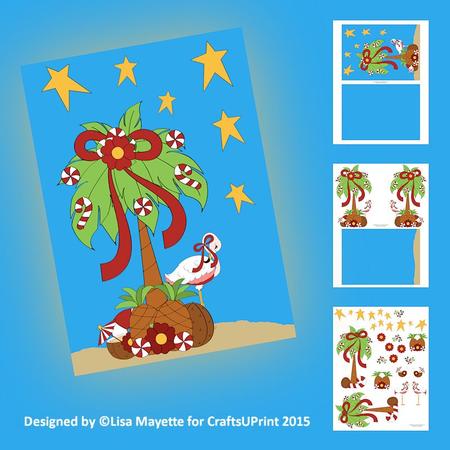 Tropical Christmas Flamingo Decoupage Mini Kit