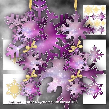 Shaped Purple Snowflake Christmas Ornament Card Mini Kit