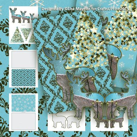 Cottage Deer Shaped Pyramage Decoupage Mini Kit