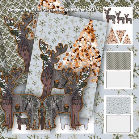 Garden Deer Shaped Pyramage Decoupage Mini Kit