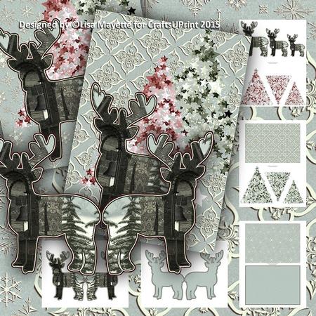Chapel Deer Shaped Pyramage Decoupage Mini Kit