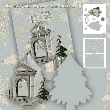 Garden Gazebo Christmas Tree Shaped Decoupage Mini Kit