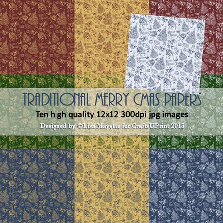Traditional Merry Christmas Paper Pack