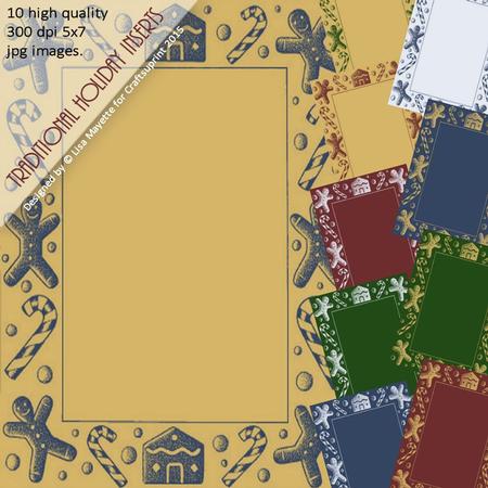 Traditional Holiday Treat Greeting Card Inserts
