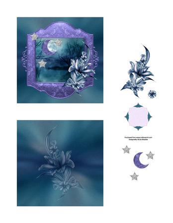 Celestial Winter Night Lilies Note Card Kit