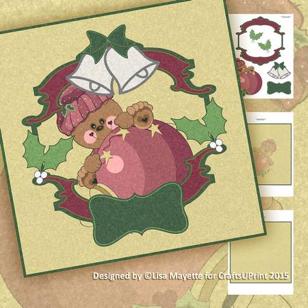 Christmas Teddy Bear Ornament Decoupage Mini Kit