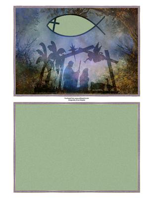 Meadow Creche Christian Christmas Nativity Quick Card