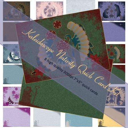 Kaleidoscope Nativity Scene Christmas Quick Card Kit