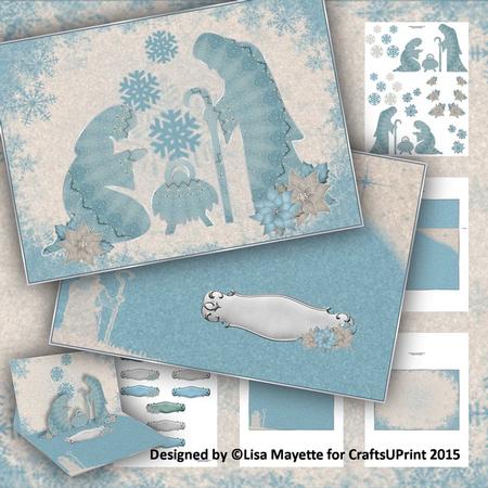 Winter Kaliedoscope Nativity Christmas Decoupage Mini Kit