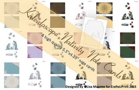 Kaleidoscope Nativity Christmas Decoupage Note Card Set
