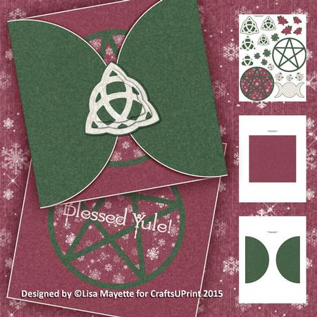 Red, Green & White Yule Flakes Decoupage Pyramage Pagan Holiday Mini Kit