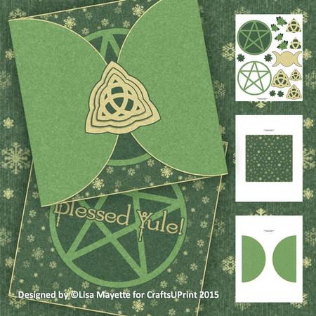 Green & Gold Yule Flakes Decoupage Pyramage Holiday Mini Kit