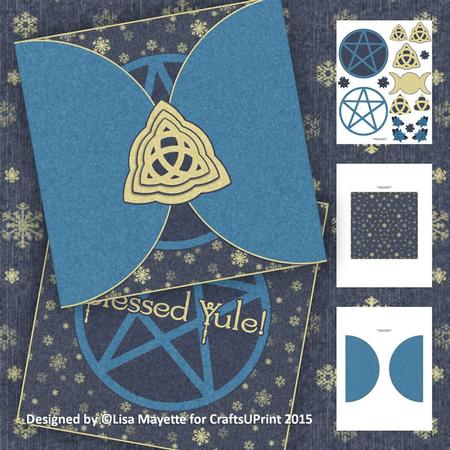 Blue & Gold Yule Flakes Decoupage Pyramage Holiday Mini Kit