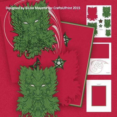 Classic Greenman Yule Decoupage Pyramage Mini Kit