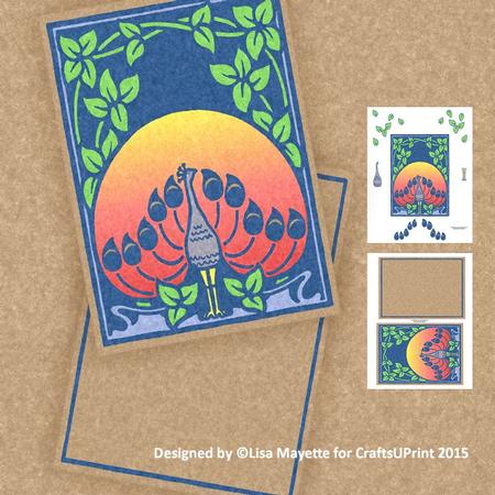 Art Nouveau Sunset Peacock Decoupage Mini Kit