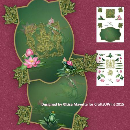 Frogs & Lace Lotus Flower Water Lily Pads Decoupage Mini Kit