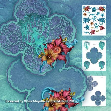 Fantasy Flowers Fairy & Lace Applique Decoupage Mini Kit