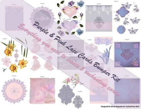 Purple & Pink Lace Cards Bumper Kit