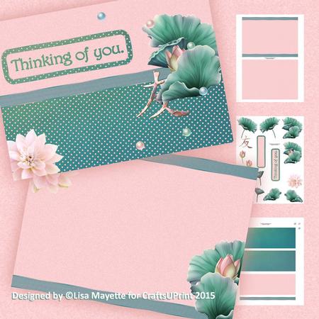 Polka Dotted Water Lily Lotus Decoupage Mini Kit