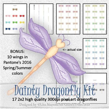 Dainty Dragonfly Decoupage Embellishments Kit