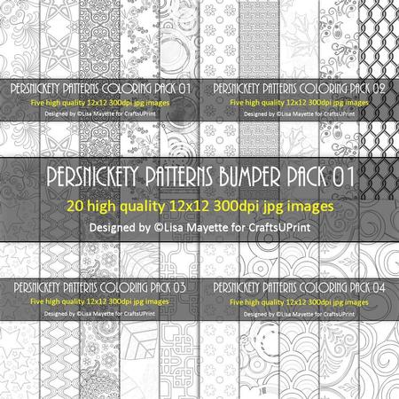 Persnickety Patterns Backers Coloring Pages Bumper Pack 1