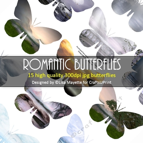 Romantic Butterflies Decoupage Embellishment Craft Sheet
