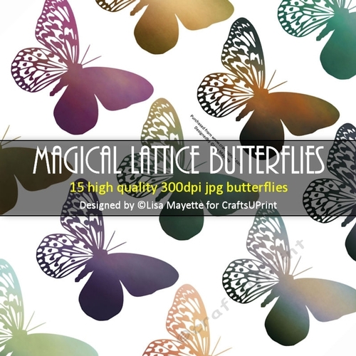 Magical Lattice Butterflies Decoupage Embellishment Craft Sheet