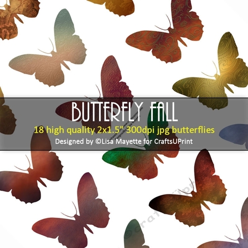 Butterfly Fall Decoupage Embellishment Craft Sheet