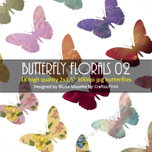 Butterfly Florals Decoupage Embellishment Craft Sheet 02