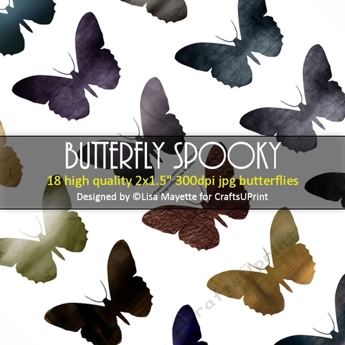 Butterfly Spooky Decoupage Embellishment Craft Sheet