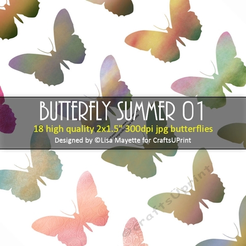 Butterfly Spring & Summer Decoupage Embellishment Craft Sheet 01