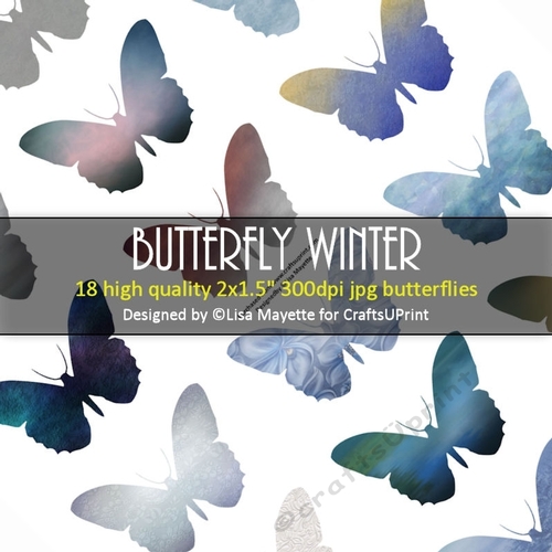 Butterfly Winter Decoupage Embellishment Craft Sheet