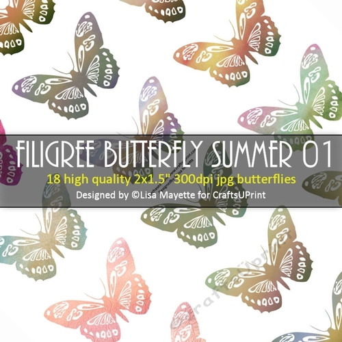 Filigree Butterfly Spring & Summer Decoupage Embellishment Craft Sheet 01